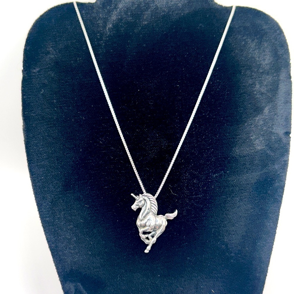 Italian Silver 925 Chain Unicorn Pendant Necklace Unisex Jewelry​​​​​​​​